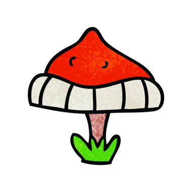 tek bir mantarı dokulu karikatür doodle