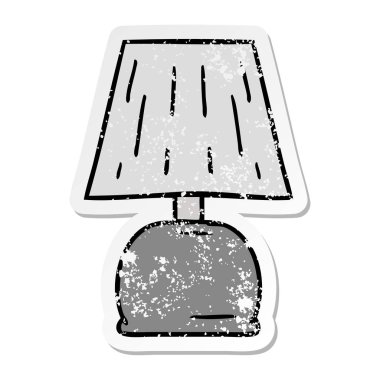 sıkıntılı etiket karikatür doodle bir yatak yan lamba