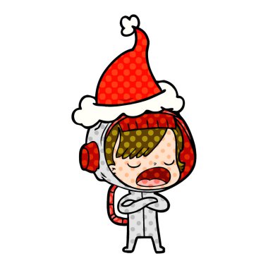 Biz açıklayan bir astronot kadın çizgi roman tarzı gösteren resim