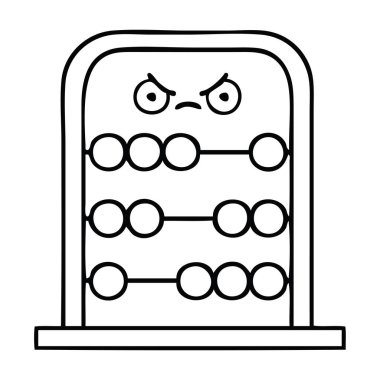 bir abaküs çizim karikatür