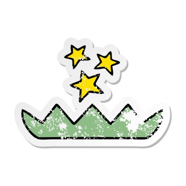 sevimli çizgi sihirli lotus çiçeği sıkıntılı etiket