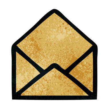 Retro grunge doku karikatür kağıt zarf