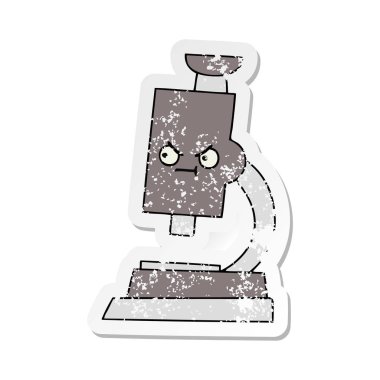 sevimli çizgi mikroskop sıkıntılı etiket