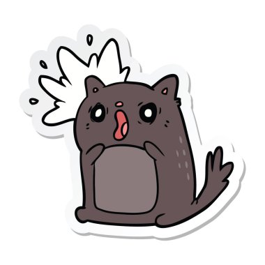 etiket bir çizgi film şok kedi