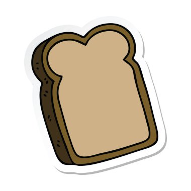 ilginç bir el etiket çizilmiş karikatür dilim ekmek