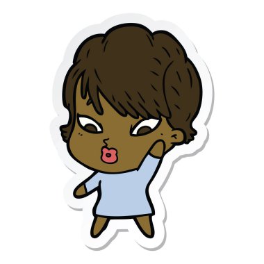 bir çizgi film kadının etiket