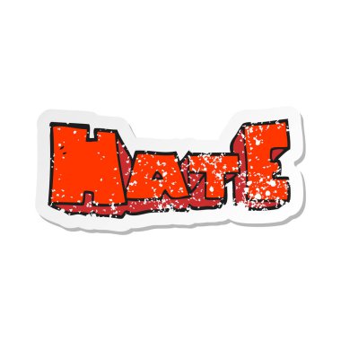 bir çizgi film word'ün Retro sıkıntılı etiket nefret ediyorum