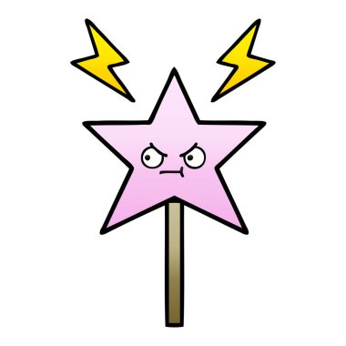 Degrade gölgeli çizgi film sihirli değnek