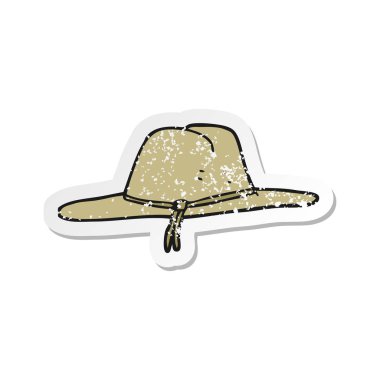 bir çizgi film şapka Retro sıkıntılı etiket