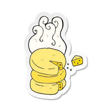 bir çizgi film peynir tekerinin etiket