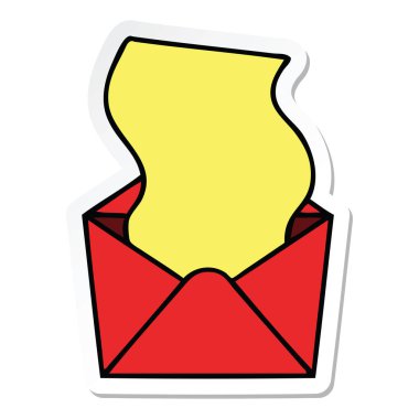 çizgi film mektup ve zarf etiket ilginç el çizilmiş