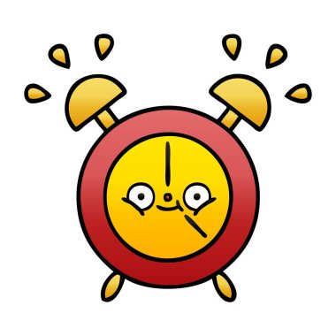 bir çalar saat degrade gölgeli karikatür