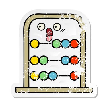 sevimli çizgi abacus sıkıntılı etiket