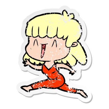 Çizgi film kadını, vektör illüstrasyonu