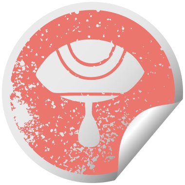 sıkıntılı dairesel peeling etiket sembolü göz ağlıyor