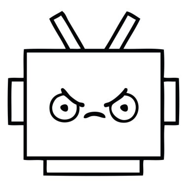 çizgi çizme çizgi film robot baş