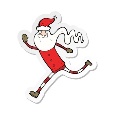 etiket santa çalıştıran bir karikatür