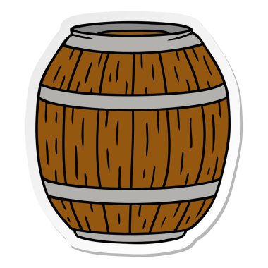 etiket karikatür doodle ahşap bir varil