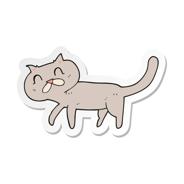 Etiqueta Gato Desenho Animado —  Vetores de Stock