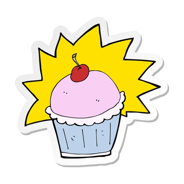 Etiqueta Cupcake Desenho Animado — Vetor de Stock
