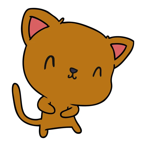 Cartoon van schattige kawaii kat — Stockvector