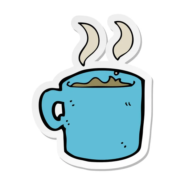 Pegatina de una taza de dibujos animados de café — Vector de stock