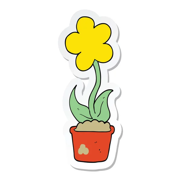 Pegatina Una Linda Flor Dibujos Animados — Vector de stock