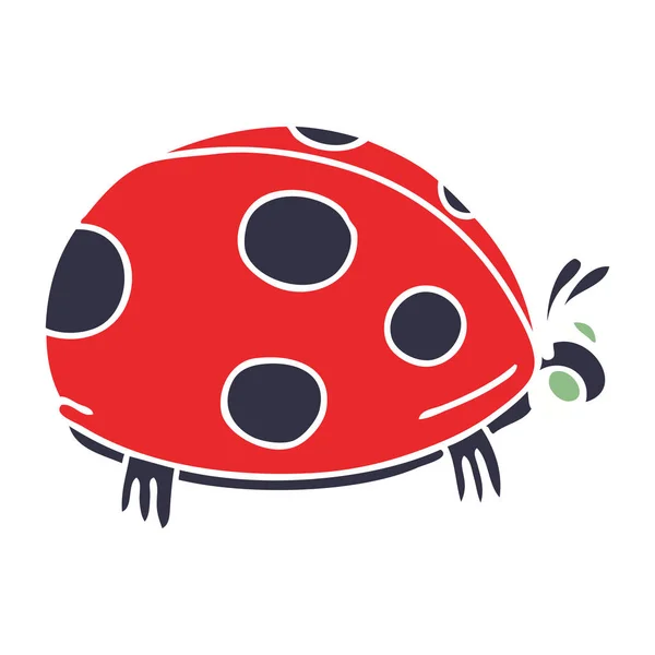 Excentrique dessin à la main ladybird dessin animé — Image vectorielle