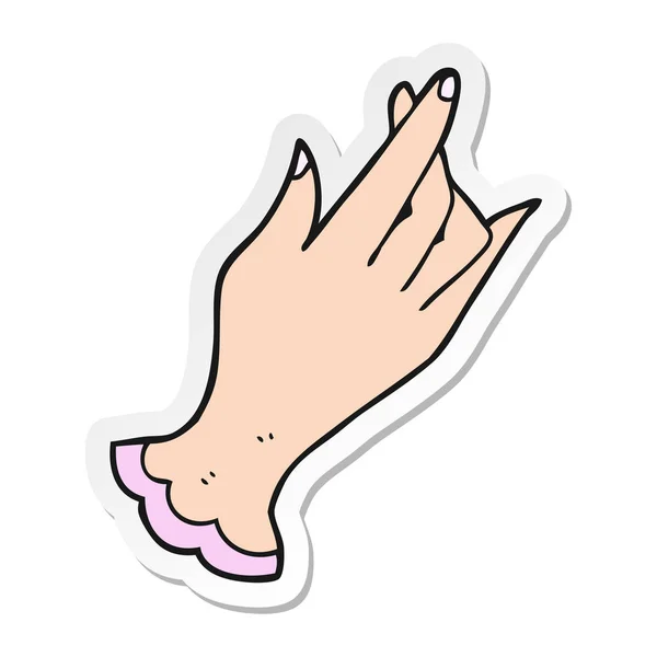 Sticker of a cartoon hand — Stock Vector