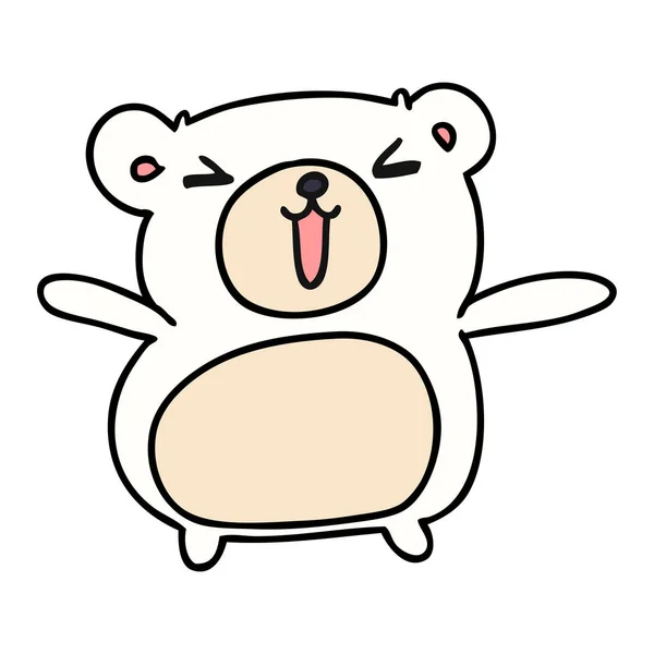 卡通卡瓦伊可爱的泰迪熊 — 图库矢量图片