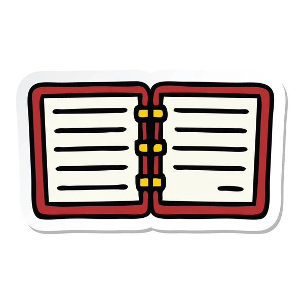 Sticker van een leuke cartoon open dagboek — Stockvector