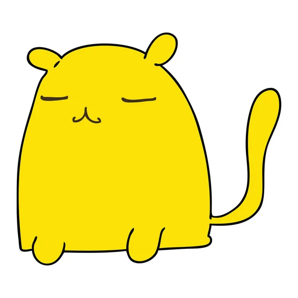 Bizarre dessiné à la main chat dessin animé — Image vectorielle