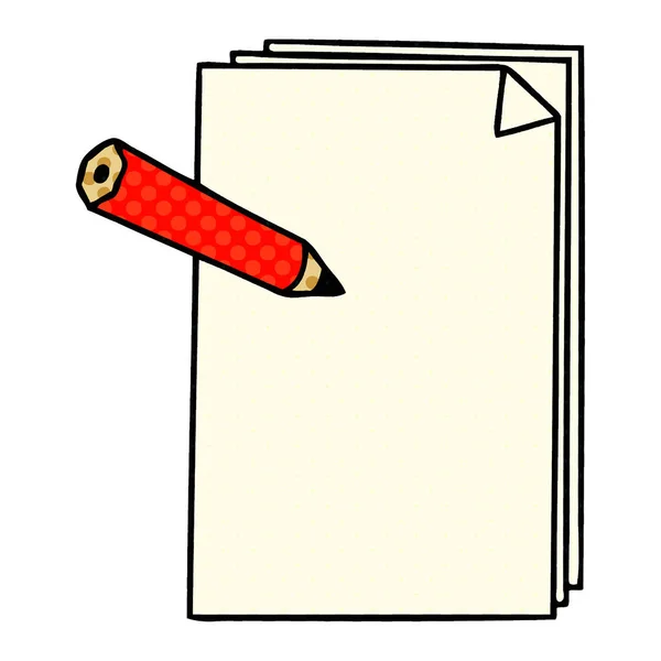 Βιβλίο Κόμικ Στυλ Ιδιόμορφη Γελοιογραφία Χαρτί Και Μολύβι — Διανυσματικό Αρχείο