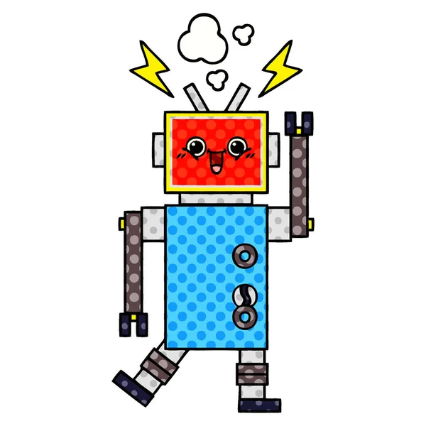 Historieta Estilo Cómic Robot — Vector de stock