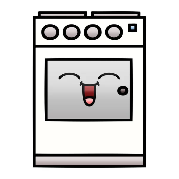 Gradient grijs cartoon keuken oven — Stockvector