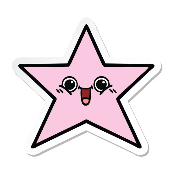 かわいい漫画の星の魚のステッカー — ストックベクタ
