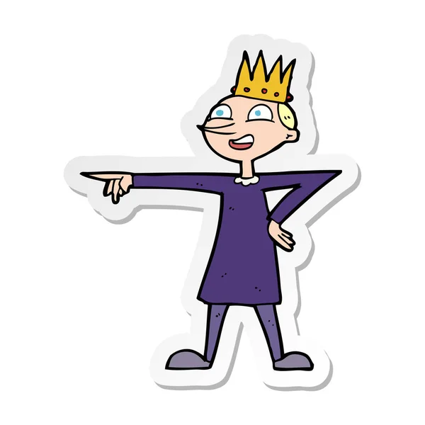 Etiket bir karikatür işaret eden Prens — Stok Vektör