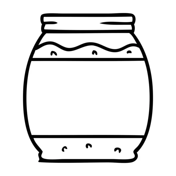 Kreslení čar doodle jahodového džemu — Stockový vektor