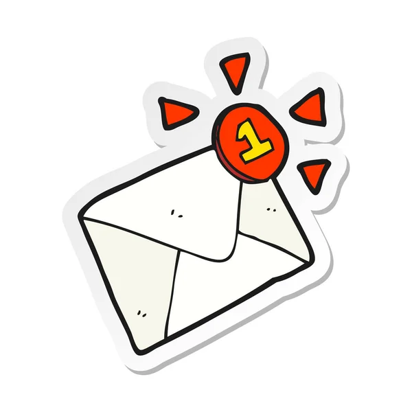 Sticker van een e-mailbericht van de cartoon — Stockvector