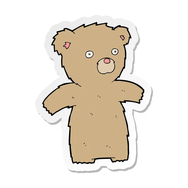 Sticker van de teddybeer van een cartoon — Stockvector