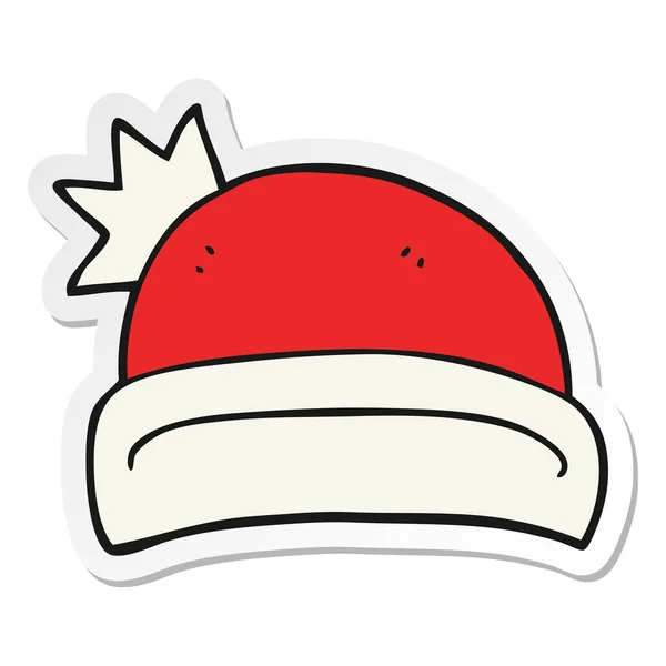 Pegatina Sombrero Navidad Dibujos Animados — Vector de stock