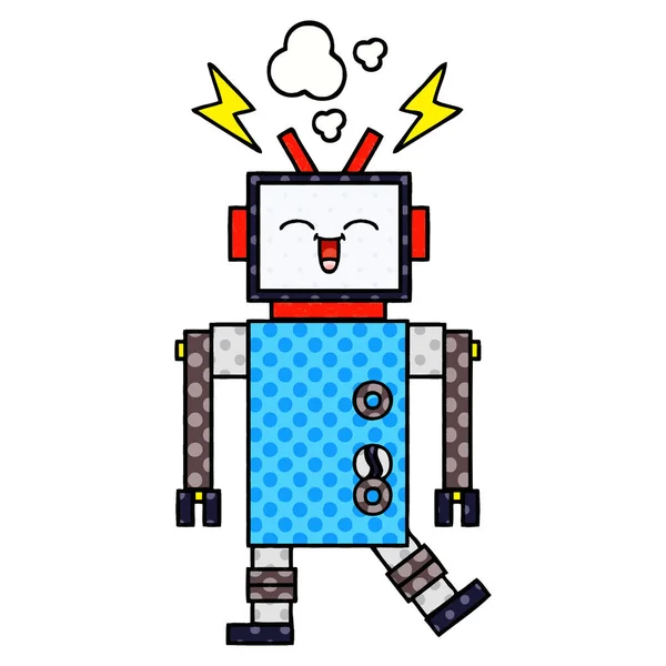Komiks stylu cartoon robota — Wektor stockowy
