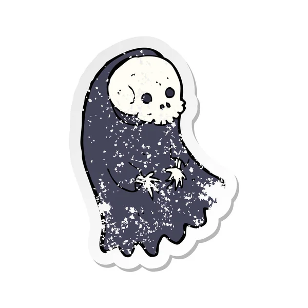 Retro distressed sticker of a cartoon spooky ghoul — 图库矢量图片