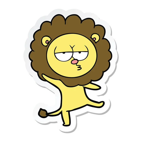 Autocollant d'un lion dansant de dessin animé — Image vectorielle