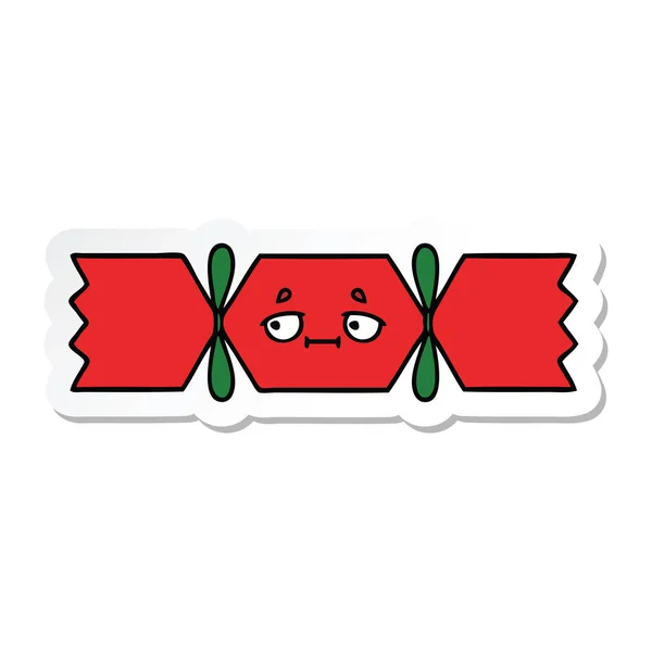 Nálepkou Roztomilý Kreslený Christmas Cracker — Stockový vektor