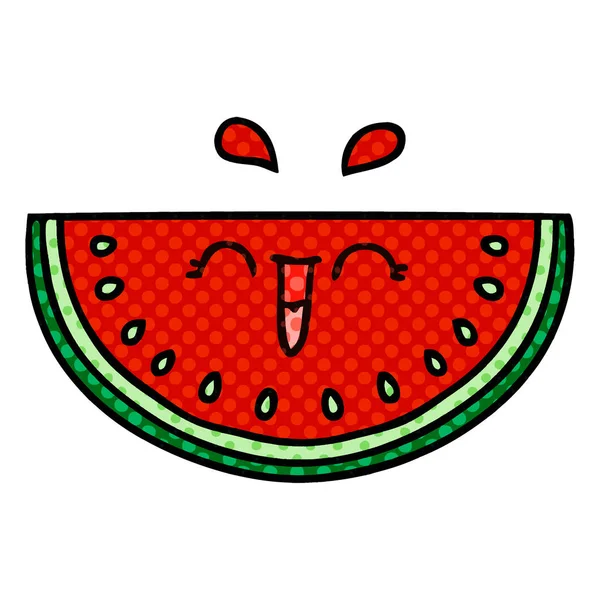 Eigenzinnige comic book stijl cartoon watermeloen — Stockvector