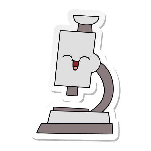 Sticker van de Microscoop van een leuke cartoon — Stockvector