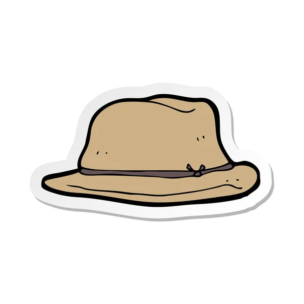 Pegatina de un sombrero de dibujos animados — Vector de stock