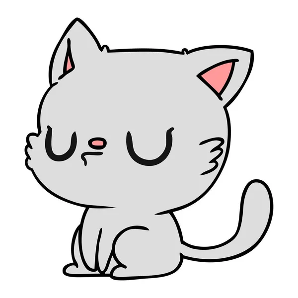 Dessin animé de mignon chat kawaii — Image vectorielle