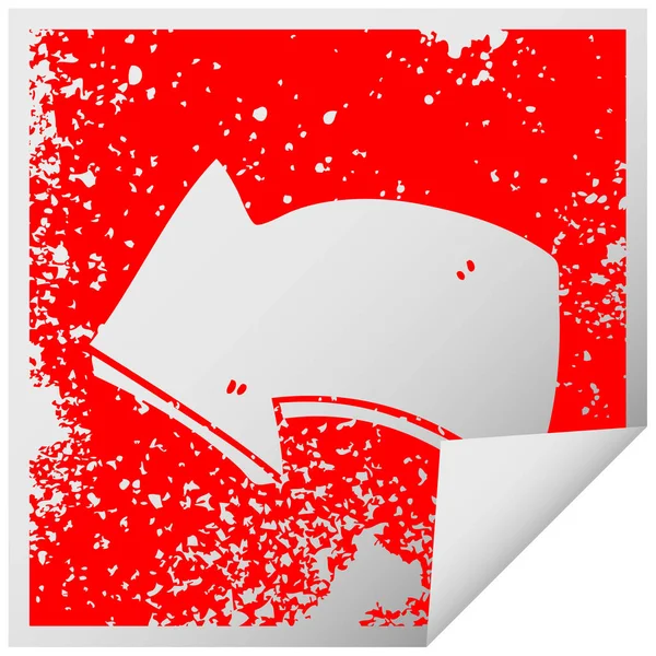 Bizarre angoissé carré peeling autocollant symbole flèche — Image vectorielle